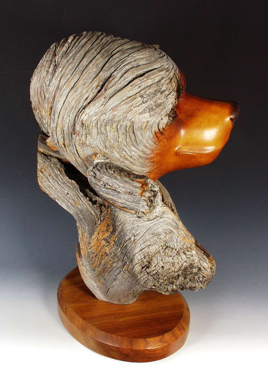 Face of the Forest Bear Victoria Parsons Sculpture Burl Wood