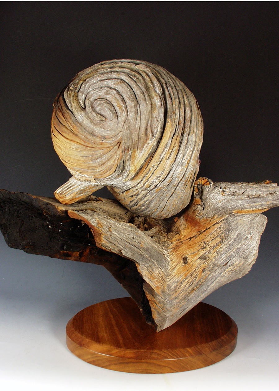 Face of the Forest Bear Victoria Parsons Sculpture Burl Wood Back View