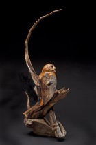 Half Moon Hunter owl Victoria Parsons Sculpture Bristlecone Pine