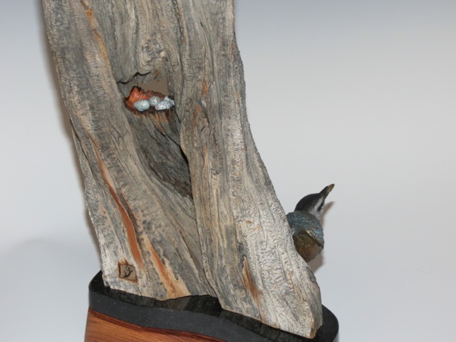 Birds in Nature with a Nest in Tree by Victoria Parsons Sculpture