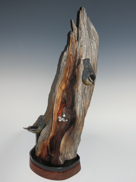 Birds in Nature with a Nest in Tree by Victoria Parsons Sculpture